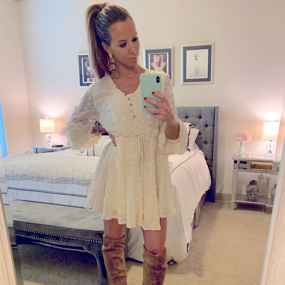 Tan long sleeve dress